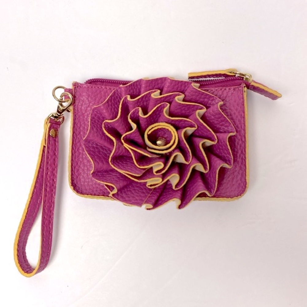 Jazza Pink Flower Small Wristlet Wallet Coin purse pink